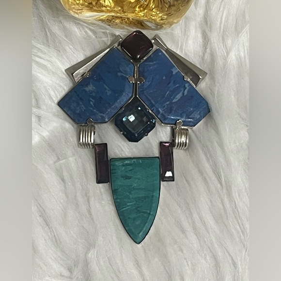 Vintage KIRSLIS Abstract Statement Brooch - Picture 1 of 14